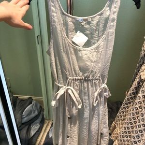 Sheer Gray Flowy Mini Dress